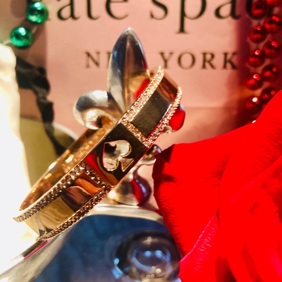 Kate Spade ♠️ New York Pave Rose 🌹 Gold Bangle - Picture 2 of 8